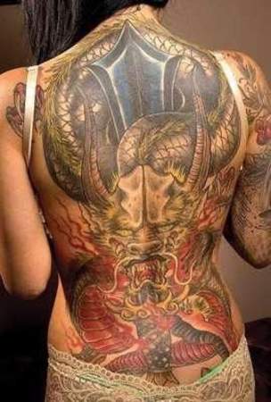 The picture of the back tattoo of Brittanya Razavi